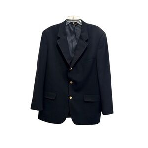 Brooks Brothers Blazer Suit Jacket Blazer Black Men's Size 45R Brooksease Wool